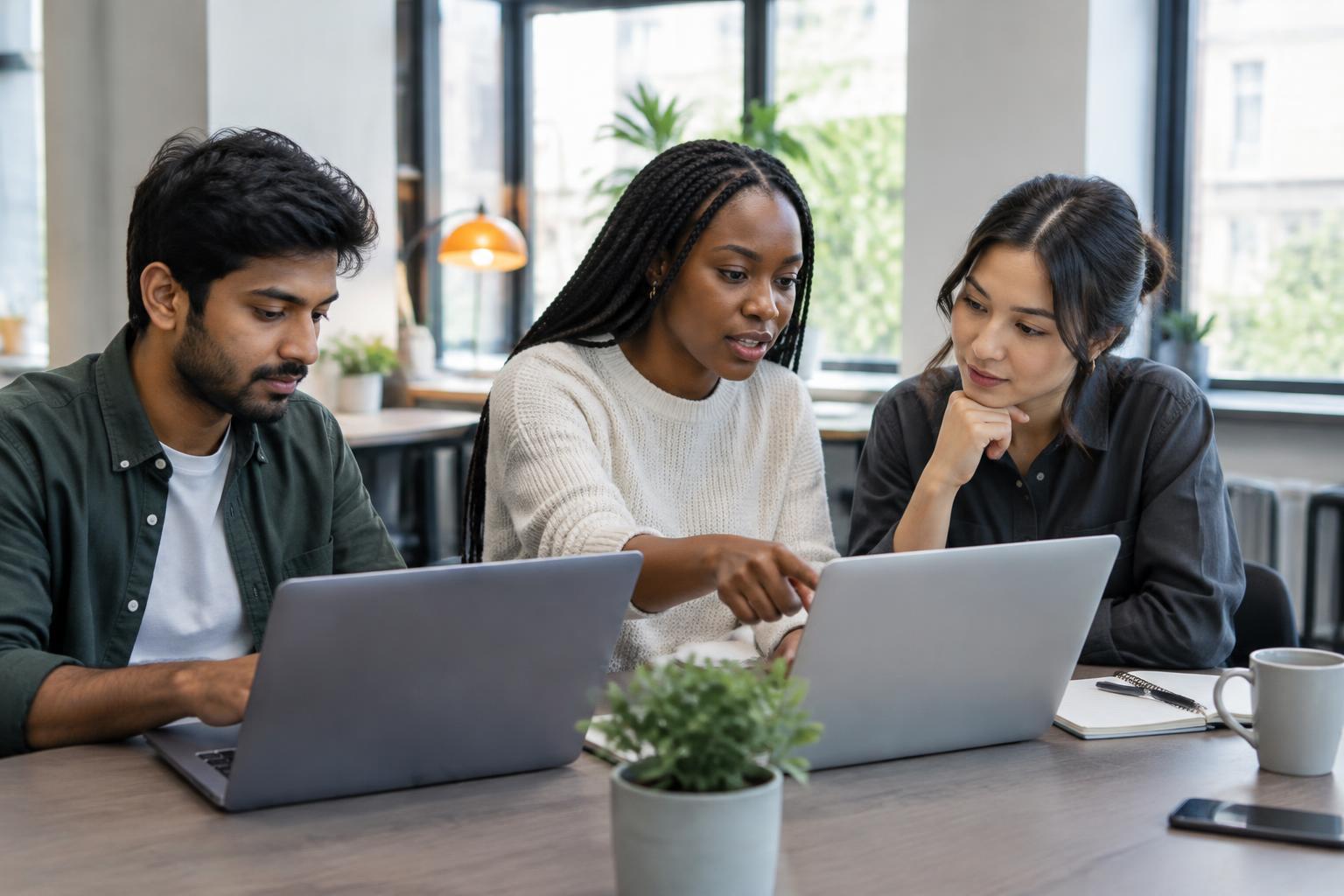 Illustrative image of a global team collaborating on their work